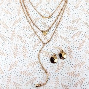LAYERED Y NECKLACE & EARRINGS